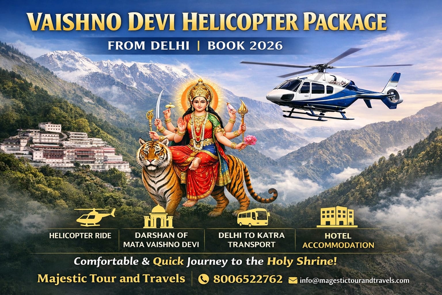 Vaishno Devi Helicopter Package from Delhi I Book 2026